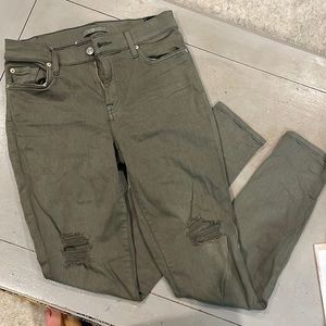 7 for all mankind army green skinny jeans